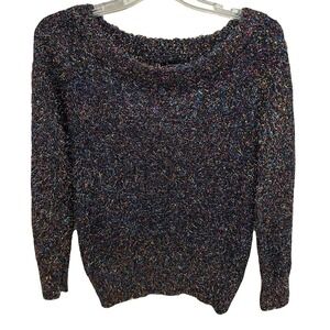 New York & Company metallic multicolor eyelash tinsel sweater NWOT Party XS Twee